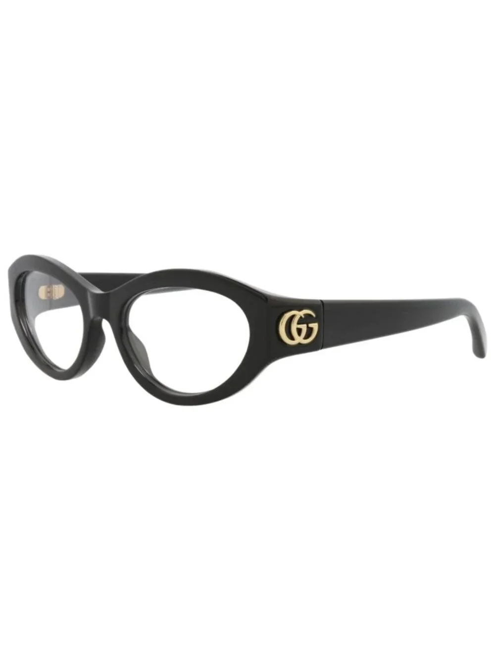 New Gucci Women's Eyeglasses Cat Eye Injection Frame Black Black Transparent